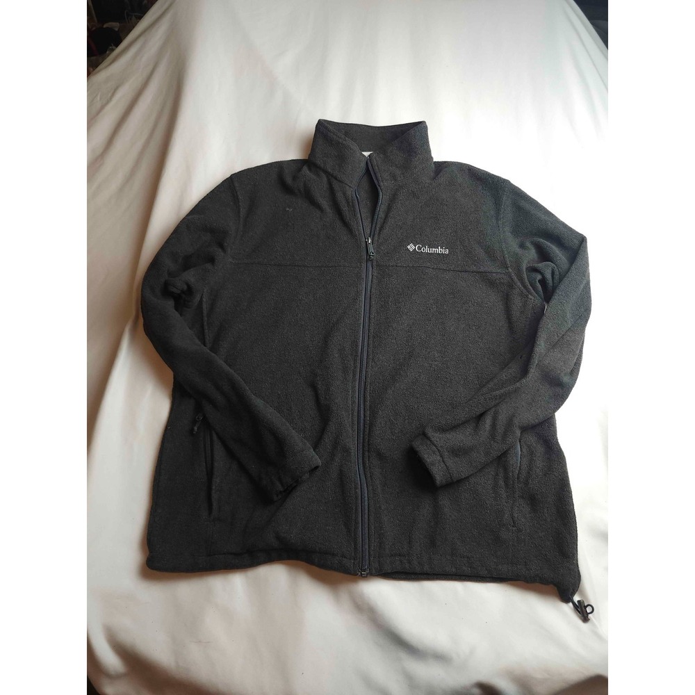 Columbia Fleece Jacket Mens XL Black Full Zip Winter Outdoor Hiking Activewear